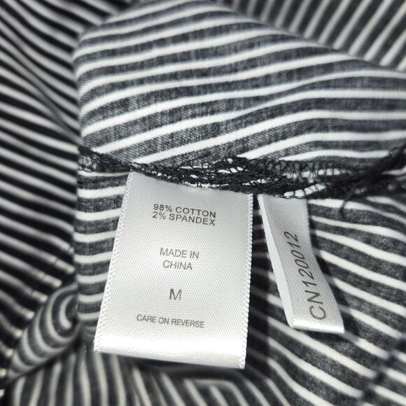 7th Avenue Design Studio NY&Co Womens Medium Shirt Embroidered Floral Striped - Picture 11 of 12